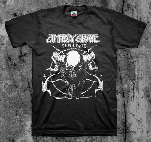 Unholy Grave- Revoltage on a black shirt (Sale price!)