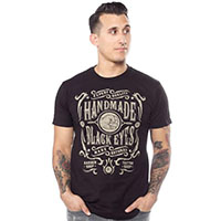 Kustom Kreeps Handmade Black Eyes on a black guys slim fit shirt by Sourpuss