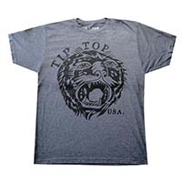 Tip Top Tattoo Tiger on a dark gray ringspun cotton shirt (Sale price!)