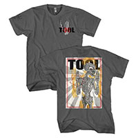 Tool- Logo on front, Skeleton on back on a charcoal shirt