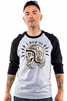 I Bow To No One on black/gray baseball raglan shirt by Lucky 13 Clothing - sz M only