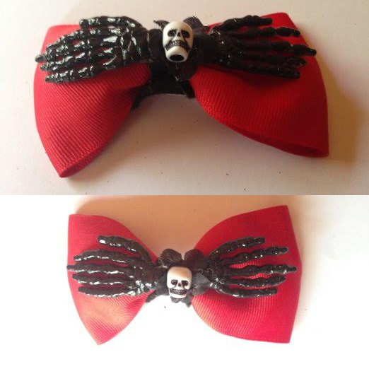 Skulleton Bows hair clips by Hairy Scary - SALE