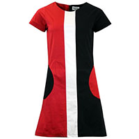 Honey Mod Mini Dress by Madcap England - in Red/White/Black - SALE sz L only