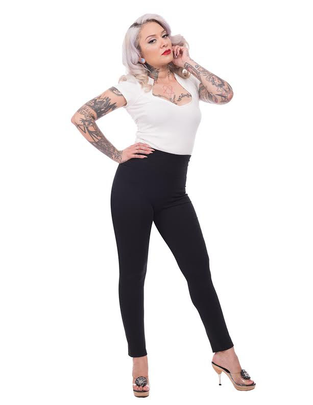 Audrey Cigarette Legging by Steady - in solid black - SALE 1X only