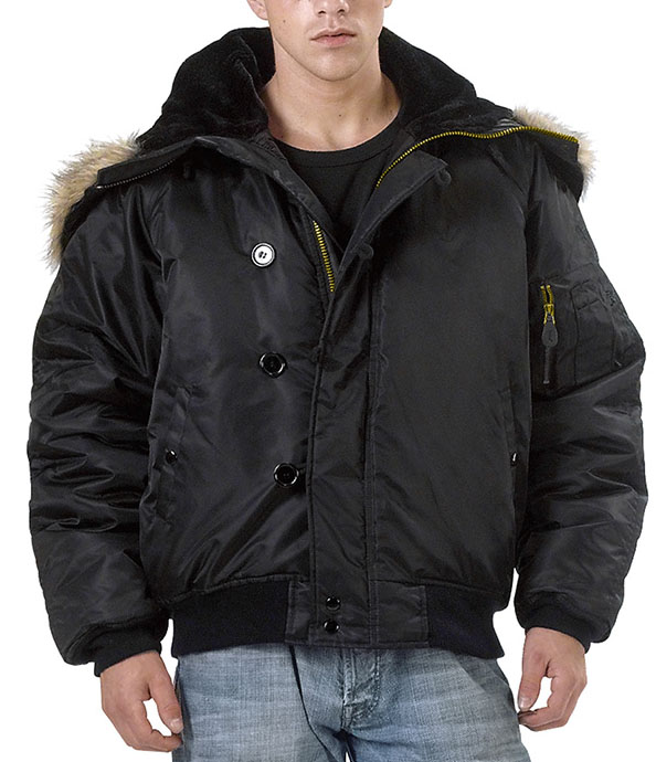 N-2B Hooded Flight Jacket by Rothco- BLACK