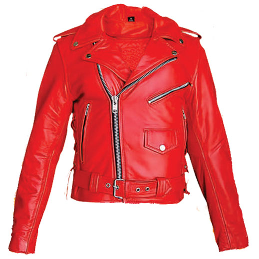 Basic Motorcycle Jacket- RED leather