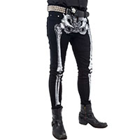 Kreepsville 666 Skeleton Bone Skinny Stretch Jeans - White Bone