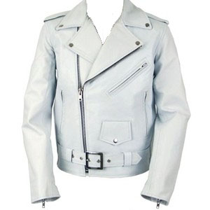 Motorcycle Jacket- WHITE Cowhide Leather