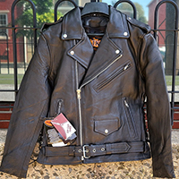 Black Naked Leather (High Quality, Super Soft) Motorcycle Jacket With Side Lacing by IK Leather
