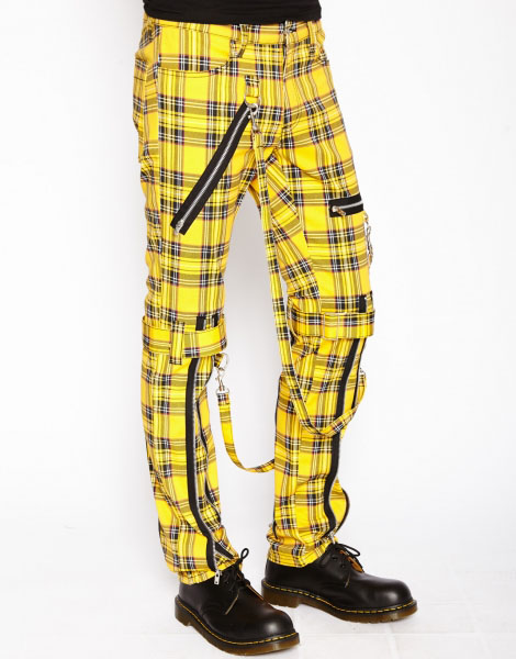 yellow plaid pants