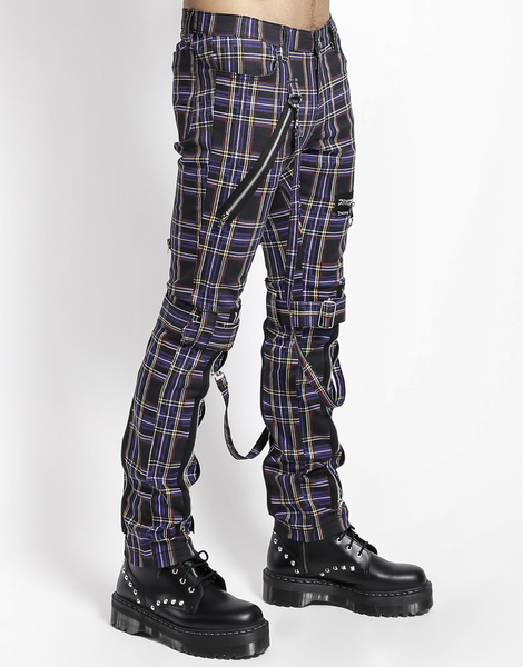 purple plaid pants womens