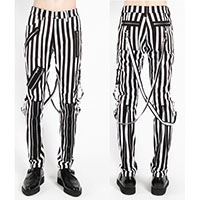 Classic Bondage Pants w Straps by Tripp NYC - Black & White Stripe