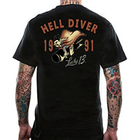 Hell Diver on a black shirt by Lucky 13 Clothing - SALE