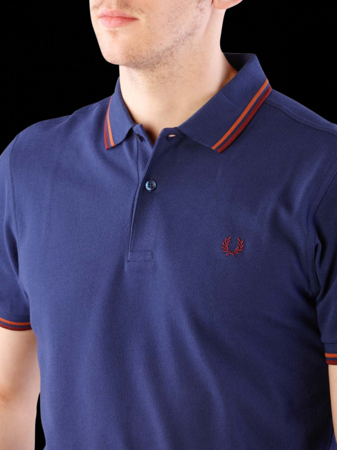 claret and blue fred perry polo