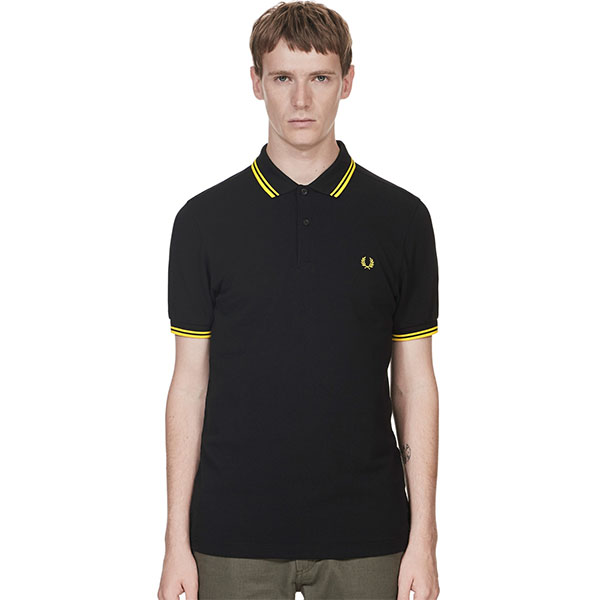 Fred Perry Polo Shirt- Black / Yellow