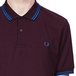 claret and blue fred perry polo