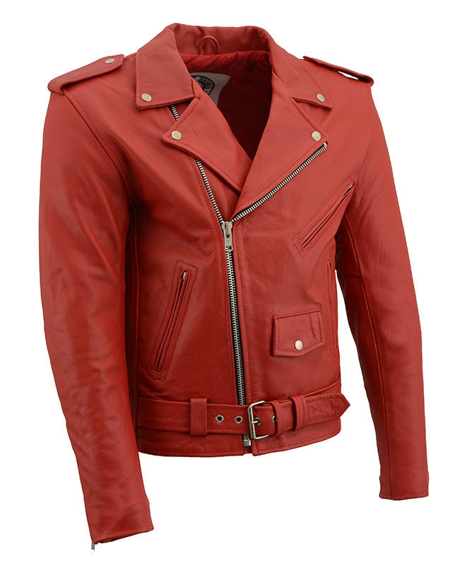 AYP Premium Motorcycle Jacket- RED leather