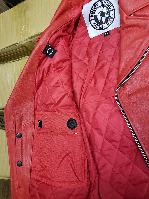 AYP Premium Motorcycle Jacket- RED leather