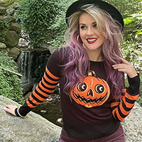 Pumpkin Stripe Retro Halloween Sweater by Sourpuss