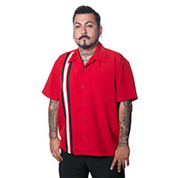 Red Piston Racer Button Up Shirt by Steady Clothing - SALE