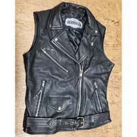 Derringer Lambskin Womens Motorcycle Vest With Hoody- Black (Sale price!)