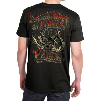 Ladies Love Outlaws Biker Image on a black shirt by Felon Clothing ...