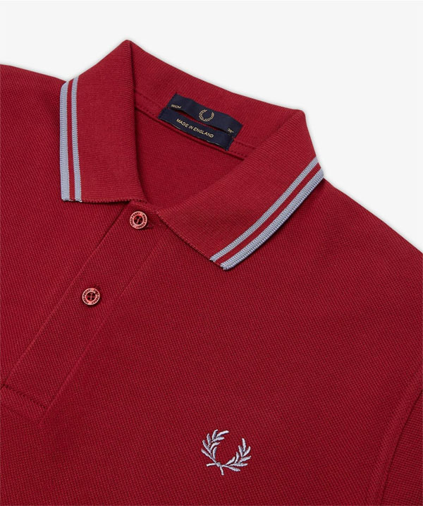 Fred Perry Laurel Collection Twin Tipped Polo Shirt- CHERRY (Made In ...