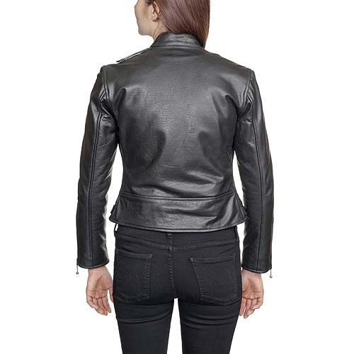 Ladys Offender Leather Jacket in BLACK by Straight To Hell (Sale price!)