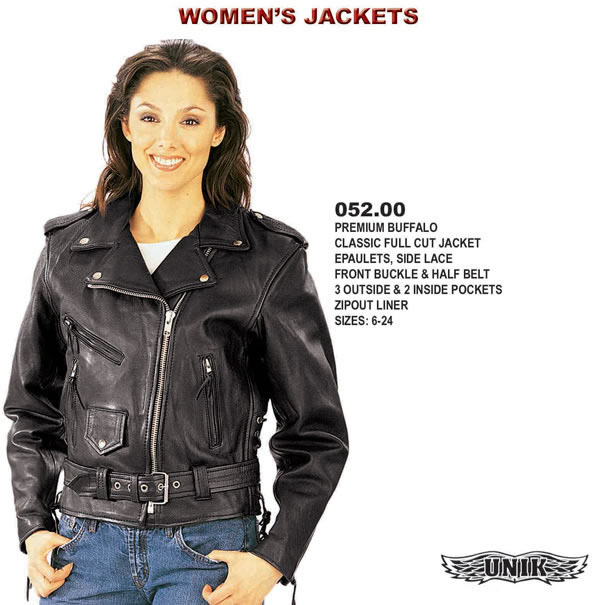 Premium Buffalo Womens Motorcycle Jacket by Unik Leather