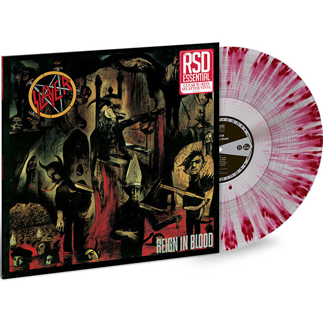 Slayer- Reign In Blood LP (Clear With Red Splatter Vinyl)