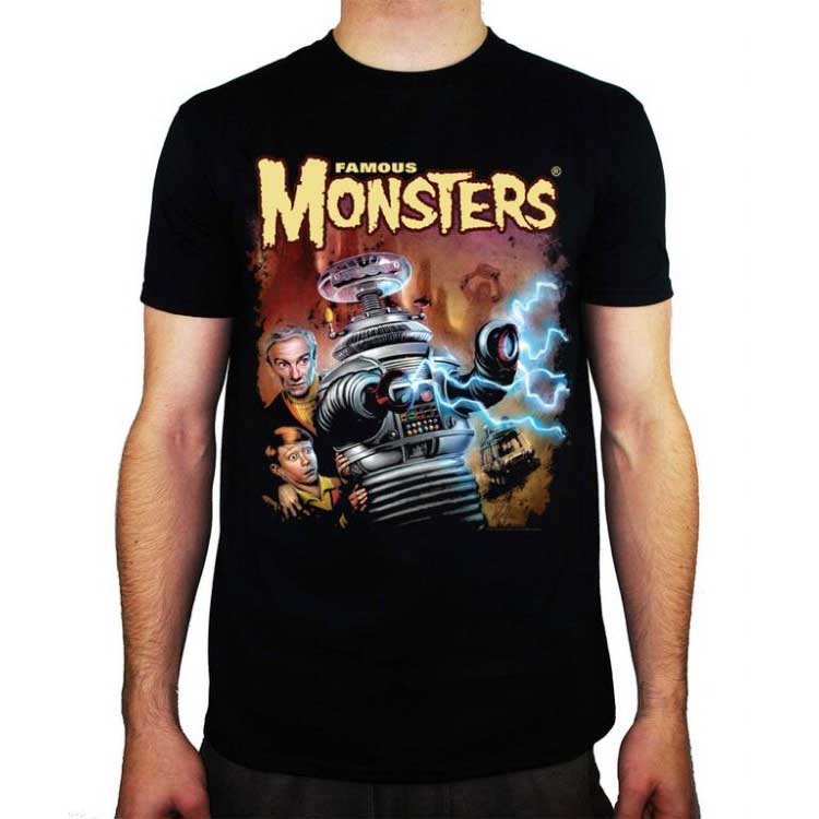 Famous Monsters Of FIlmland- Lost In Space on a black ringspun cotton shirt