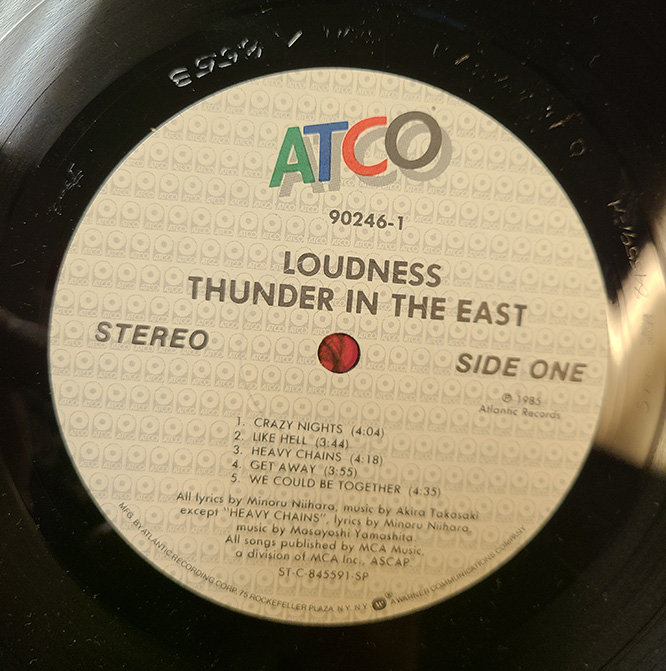 LOUDNESS THUNDER IN THE EAST LPレコード-