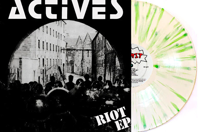 Actives- Riot/Wait & See LP (White With Green Splatter Vinyl)