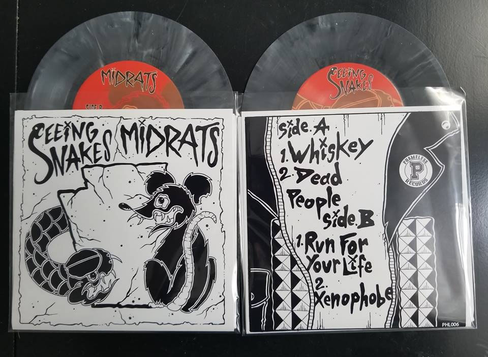 Seeing Snakes / Mid Rats- Split 7" (Color Vinyl)
