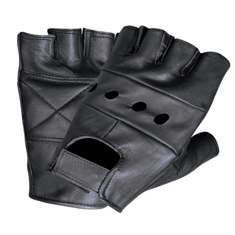 Long leather fingerless gloves