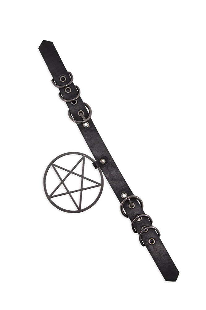 Pentagram & Buckle Belt by Banned Apparel