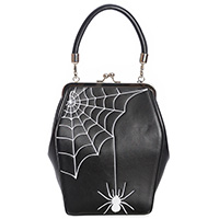 Spider Kellie Kisslock Coffin Handbag by Banned Alternative