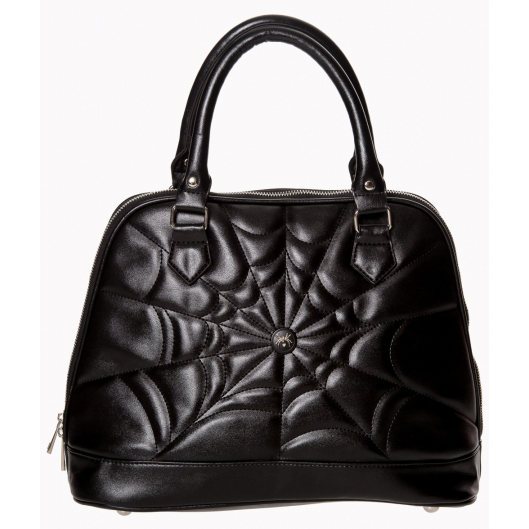 Malice Spider Web Large Bowler Bag by Banned Apparel