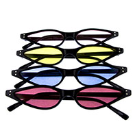 Womens Vintage Slim Meow Black Cat Eye Sunglasses (Various Colored Lenses)
