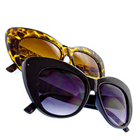 Womens Chic Cat Eye Large Sunglasses (Various Colors)