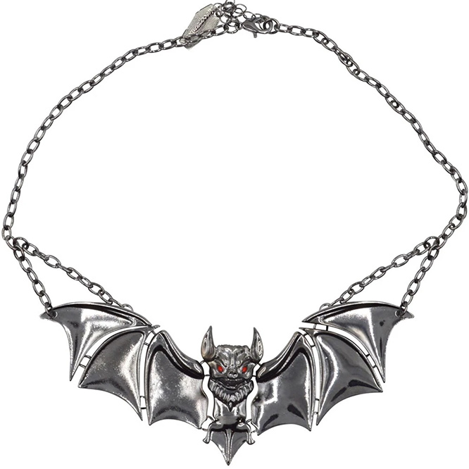 Creature of the Night Bat Necklace by Kreepsville 666 - Chrome