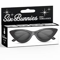 Kids Six Bunnies Retro Cat Eye Sunglasses - Black - SALE