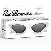 Kids Six Bunnies Retro Cat Eye Sunglasses - White - SALE