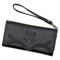 RIP Bat Embossed Trifold Wallet / Clutch by Kreepsville 666