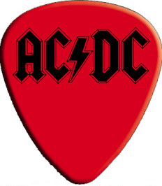 AC/DC- Logo on a Red Guitar Pick