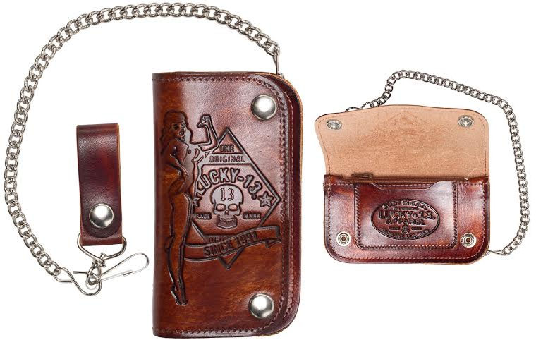 Lucky 13 Lady Luck Embossed Biker Car Chain Wallet