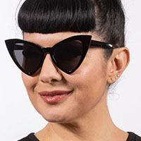 Victorian Cat's Eye Sunglasses by Lux de Ville - Black Gloss - SALE
