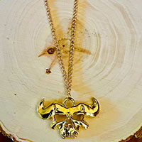 Gold Danzig Skull Necklace by Switchblade Stiletto - Thin Chain