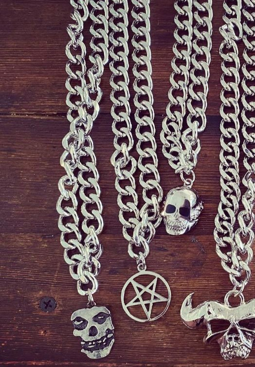 Danzig Skull Necklace by Switchblade Stiletto - Thick Chain