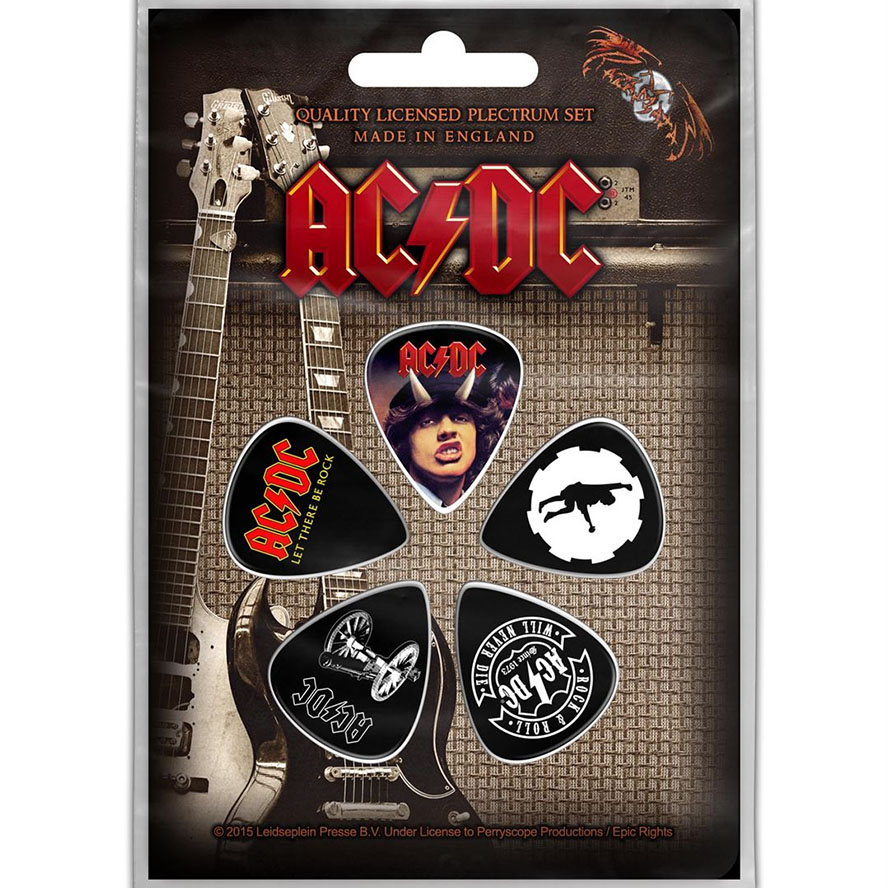 AC/DC- Highway/For Those/Let There Plectrum Pack, 5 Guitar Picks (Imported)